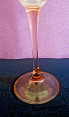 Set of 2 Vintage Luminarc France Pink Rose Stem Wine Glasses
