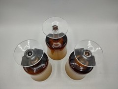3 Denby Mirage Swedish Amber Glass Water Goblets Stemware Bo Borgstrom MCM 1970s