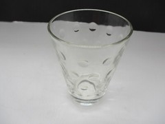 Vintage Clear Glass Dotted Tumbler 3.5″ Tall