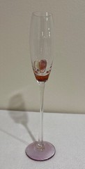 Ion Tamaian Pink Hearts Valentine Champagne Flute Glasses Hand Blown. 12.3/4″