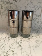 MCM Set/6 Dorothy Thorpe Silver Mercury Stackable Cocktail Glasses