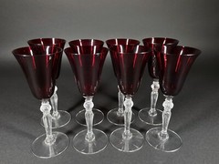 8 Cambridge 3035 or Morgantown Monroe Ruby Spanish Red Sherry Wine Glasses 6.25”