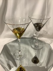 Shiraleah Elegant Gold Platinum 7.5” Martini Glass – Set of 2