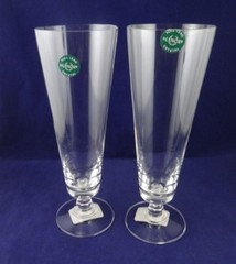 Lenox Crystal DECOR PLAIN 2 Pilsner Glasses GREAT CONDITION