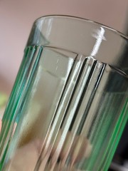Heisey Moongleam Pleat and Panel 4 Tumblers or Juice Glasses Wet Look EXC GLOWS!