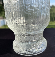 Indiana Glass Textured Crystal Ice 10oz Footed Tumbler 5 3/8th» Very Good Cond.