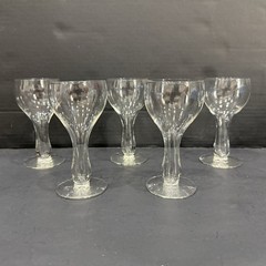 5 VTG Hollow Stem Champagne Glasses Wine Whiskey Cocktail 5.5” T MCM Barware 50s