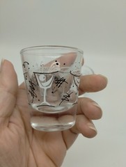 Set Of 2 MCM Retro Funky Vintage Atomic Shot Glasses Bar ware Libbey
