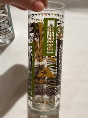 Tikiland Trading Co Tiki Tony Tall Highball Glasses Set of 4 Cocktail Tumblers