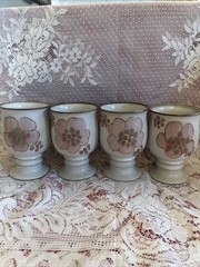 Vtg Denby Gypsy Goblet Wine Water Stoneware Made in England Set of 4