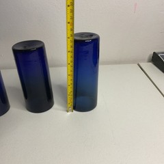 Hand blown Cobalt Blue Tumblers Set Of 4, Swirl