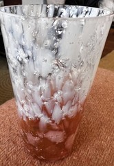 Antique? End of Day Spatter Glass Tumbler with Mica Inclusions