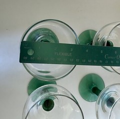 Set Of 4 Saguaro Cactus Green Stem Margarita Glasses Clear Top 10 oz 6 in