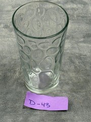Vintage Crisa Clear Pebble Glass Tumbler W/ 6 Sided Base, 6”