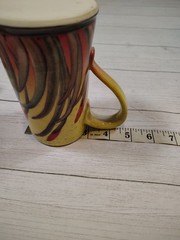 Linden Hills Pottery, Signed MK, Hand Painted, Coffee/Tea, Mug Cup, Floral Art