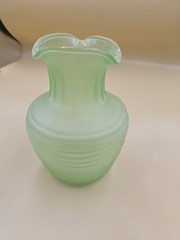 Vintage 1930s Frigidaire Uranium Glass Green Iced Tea Server Pitcher Vaseline