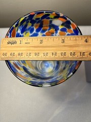 6″ Blue Confetti Handblown Glass Tumbler by 1sourceinc