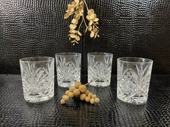 4 Godinger Shannon Crystal Double Old Fashioned 10 Oz Dublin Whiskey Glasses 4”
