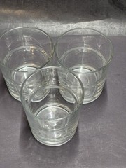 Set of 3 Clear Heavy‑Base Lowball Glasses 3.25″ x 3.6″ Barware Tumblers