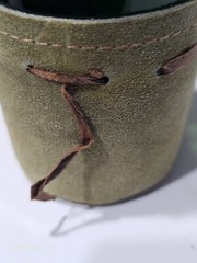 Vintage Italian Bar Glasses W/ Leather Suede Sleeves