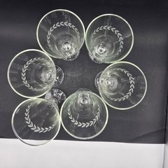 Pilsner Clear Glasses Laurel Leaf Pattern 7.5 Inches Tall Lot of 6 Preowned.