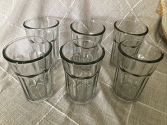 Anchor Hocking Tumbler Drinking Glasses 8 Panel HEAVY THICK Rim 5.5” Set Of 6