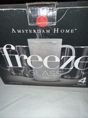 Freeze Glass Mugs by Amsterdam Home Lot Of 3