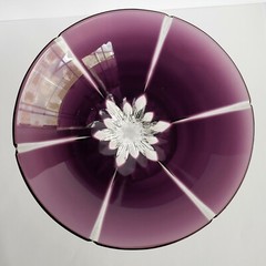 Vtg Castille Albinka Purple Martini Glass AJKA Cut To Clear Crystal Replacement