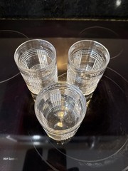 RALPH LAUREN Glen Plaid DOUBLE OLD FASHIONED GLASS 4 1/8″ – Lot If 3