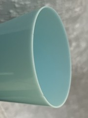 4 French Portieux Vallerysthal Blue Opaline Glass Water Juice Tumblers 5.25″ x3″