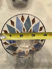 VTG CULVER Or LIBBEY MCM 22k Gold Atomic Diamond Lowball Glasses Set Of 6 + One