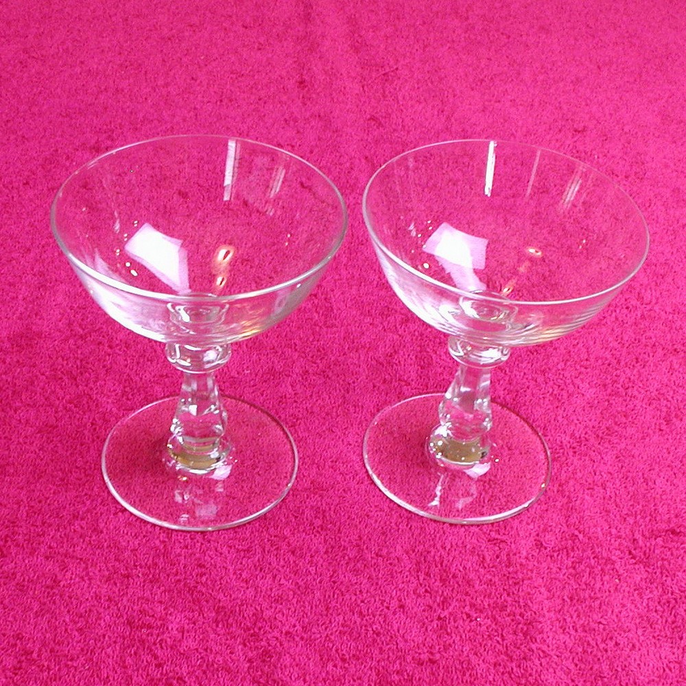 {SET OF 2} Val St Lambert (Concerto) 4 3/4″ CHAMPAGNES Exc (3 avail) Signed VSL