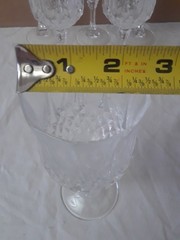 Lot of 6 Crystal Cordial Glasses Etched 3″ Tall