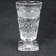Set Of 2 Imperial Cape Cod Clear Square Footed Juice Glasses Vintage 5.25″ High