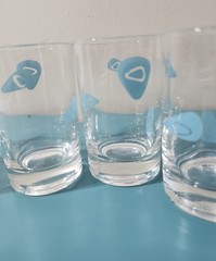 Vintage 1950’s Federal Glass MCM Atomic Amoeba Boomerang Shot Glasses 4