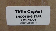 Tiffin Crystal SHOOTING STAR (#17477) Water Goblets (4) SET OF FOUR *MINT IN BOX