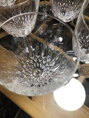 SET OF 6 Cristal d’Arques DIAMANT 6-3/4″ Crystal Claret Wine Glasses