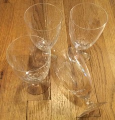 4 Vintage Etched Crystal 8oz Water Ice Tea Goblets Glasses Glassware Stemware
