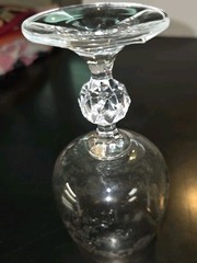 Bohemia Crystal Crystalex Queen’s Lace Wine Glass Gold Rim Lace Etched
