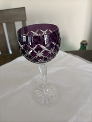 Crystal Arabella ONE Cut to Clear Hock Wine Glass 8 1/4” Amethyst Purple