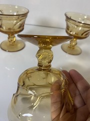 Vintage Set of 4 Fostoria Jamestown Amber 4 1/4” Champagne Sherbet Glasses