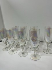 Vintage Wine Glasses Set of 8 Iridescent Very Delicate 2″x 6″