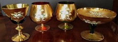 MOSER Early 1900’s Glassware Objects 4, 1 Compote, 1 Sherry Cordial, 2 Brandy’s!