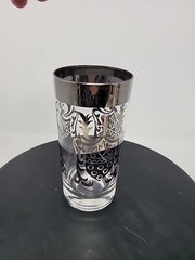 Vintage Kimiko Highballs Silver Knight Coat of Arms 5.5” MCM Set Of 4 VGC