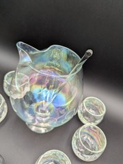 West Virginia Glass Iridescent Clear Brandy Snifter Set Of 6 Glasses Barware MCM