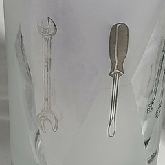 Vintage Snap On Tools Libbey Frosted Tumblers Drinking Glasses Set 3 Rare