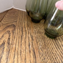 Libbey Tempo Green Glass Vintage Juice Tumblers Avocado Green 4.75”Set 8