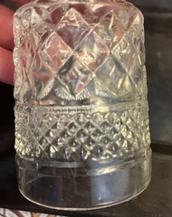 Set of 4 Wexford Anchor Hocking 4 1/2 Inch Wine Goblets Diamond Cut Stemmed