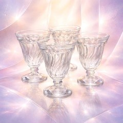 5 Vintage Fostoria Colony Footed Iced Tea Glasses Goblets Clear Swirl