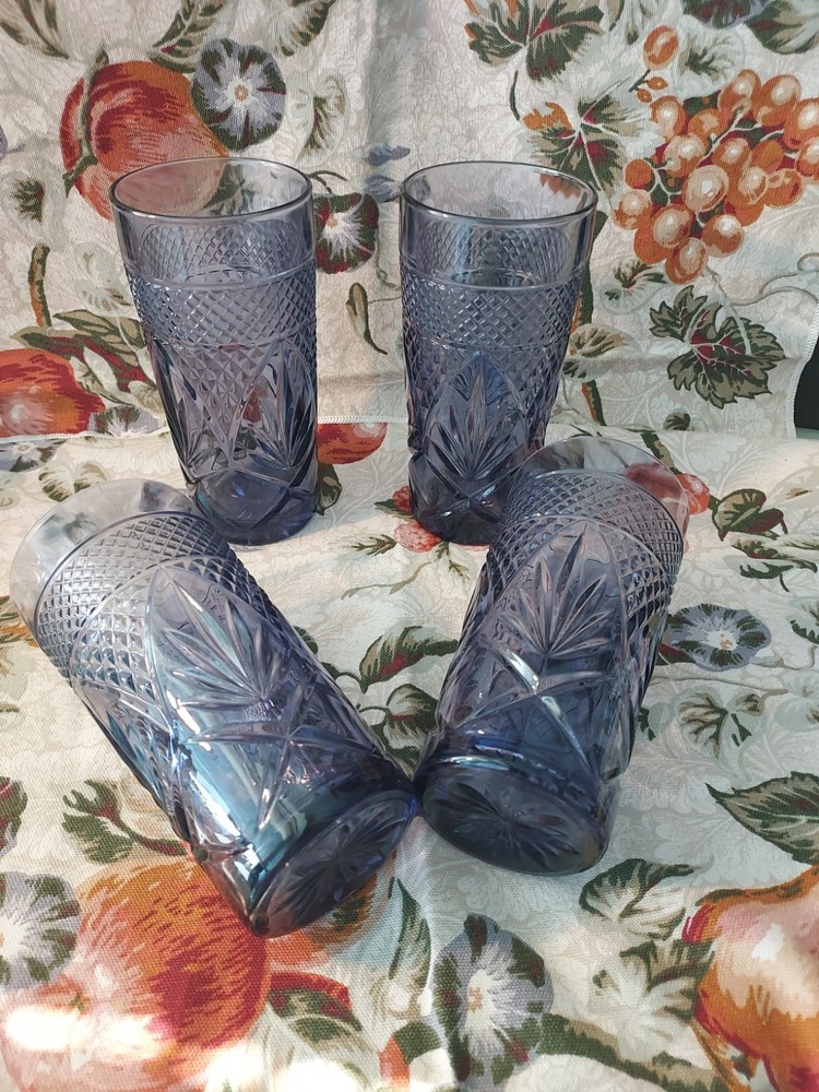 4 Cristal D’Arques-Durand «Antique Amethyst» 6 1/4 Inch Cooler/Tumbler/Glass/Cup